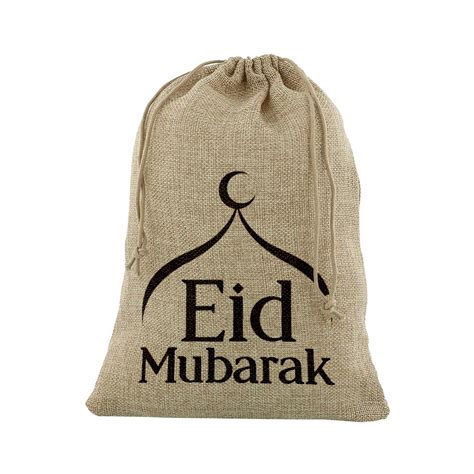 Large Eid Mubarak Masjid Hessian Gift Sack 70x50cm Etsy