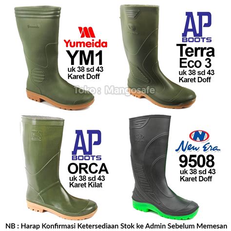 Jual Sepatu Boot Karet Tinggi Hijau Sepatu Pvc Boots Hujan Proyek