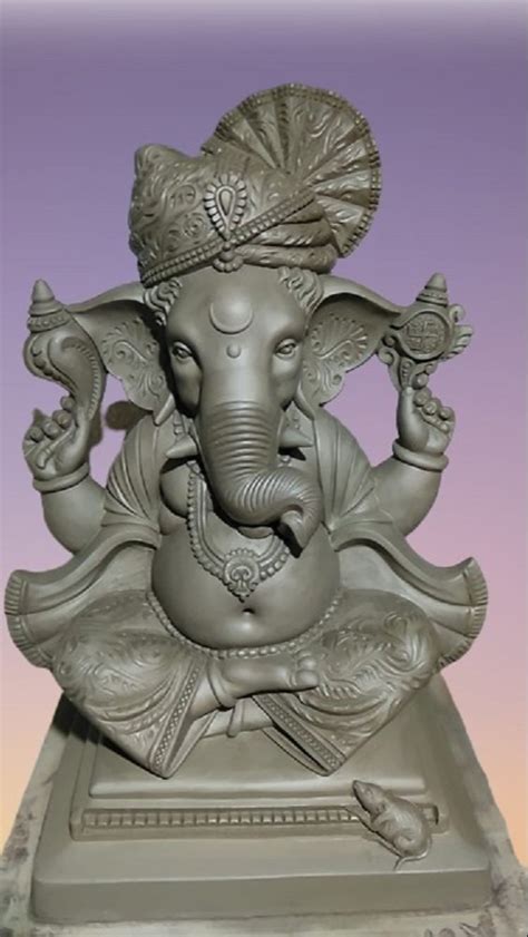 10 Inch Eco Friendly Clay Ganesh Statue Kachi Mitti Temple At Rs 240