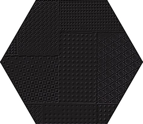 Materia Nero Matte 8 X7 Hex Deco Matte Nero Porcelain Tile GENROSE