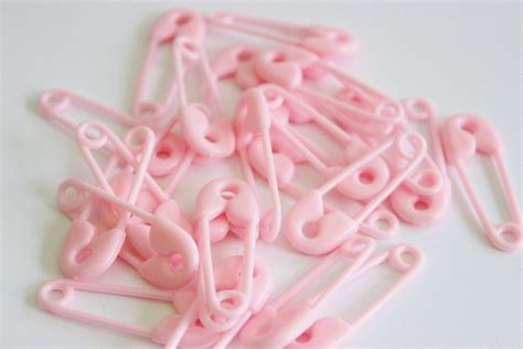 Pink Baby Diaper Pins 24 Favors Girl Baby Shower Games