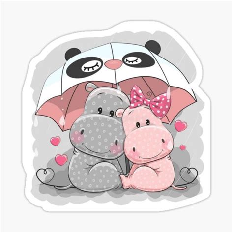 Cute Hippo Sticker For Sale By SL7ART Redbubble