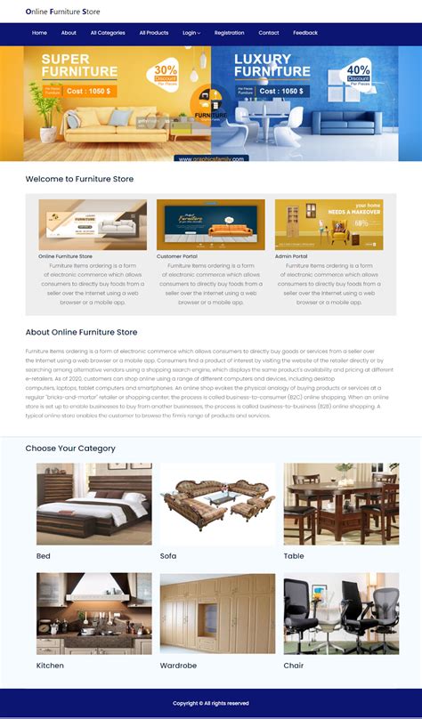 Online Furniture Store Java Spring Boot Mvc Mysql Projects Free