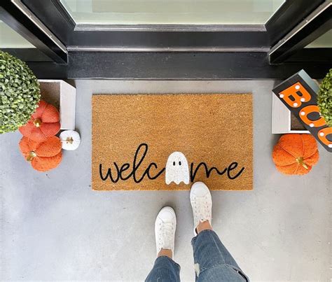 Halloween Doormat Ghost Welcome Mat Halloween Decor Outdoor Boo