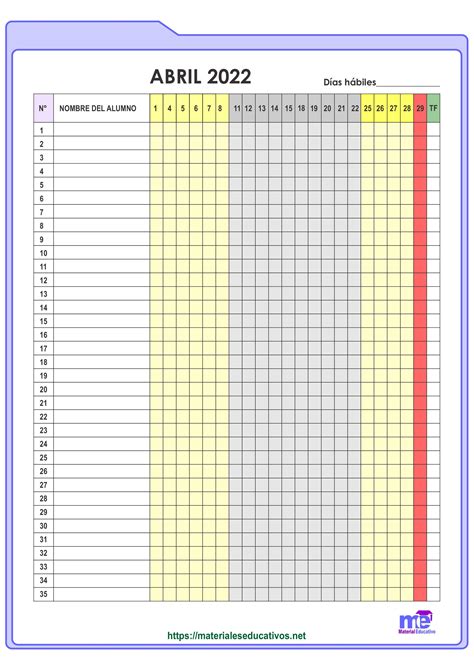 Lista De Asistencia Excel Fioricet