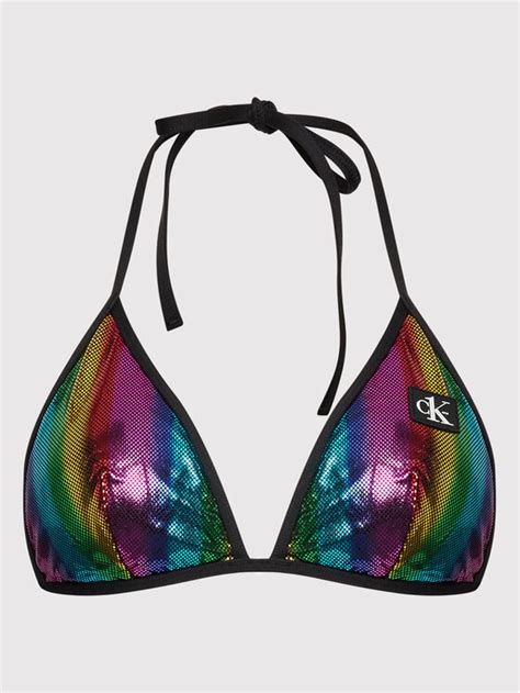 Calvin Klein Swimwear Bikini Oberteil Triangle Rp Print KW0KW01840 Bunt