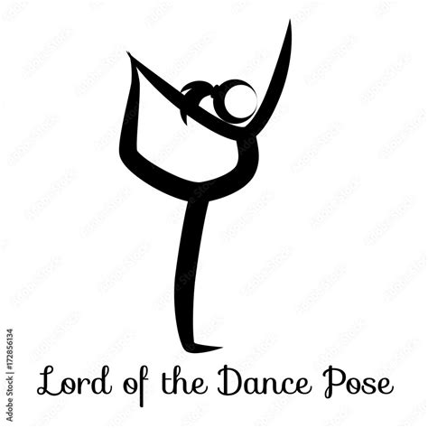 Lord Of The Dance Pose Natarajasana Yoga Position Vector Silhouette