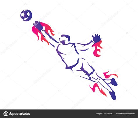 Passionate Professional Soccer Goalkeeper Athlete Action Logo Stock ...