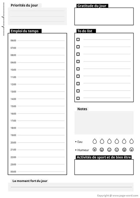 Mod Le De Planning Mensuel Pdf Gratuit T L Charger