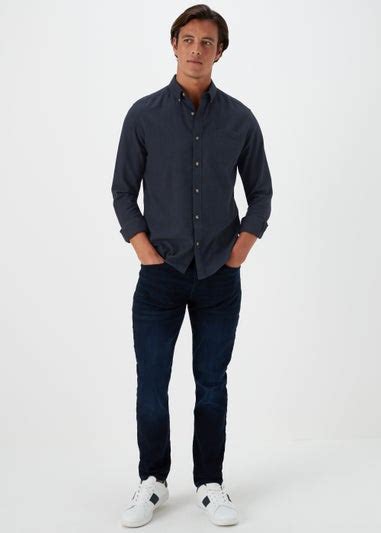 Navy Twill Long Sleeve Shirt Matalan