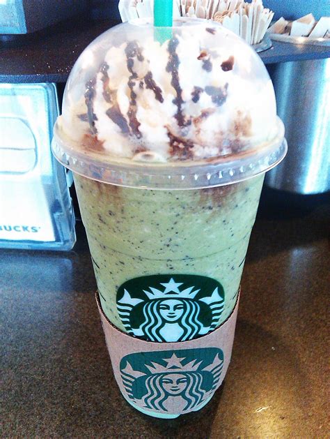 Starbucks Peppermint Green Tea With Java Chip Frappuccino Taste Like