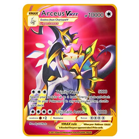 Point Arceus Vmax Pokemon Metal Cards Diy Card Pikachu Charizard