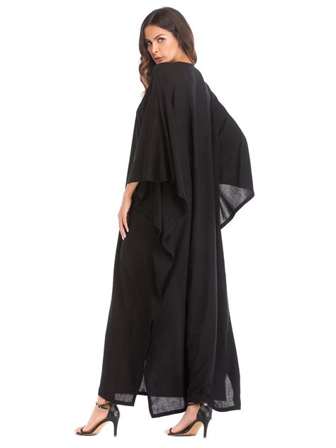 A Sexy Chiffon Charming Moroccan Black Caftan Dubai Kaftans Abaya