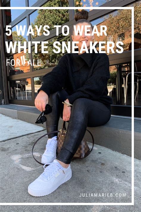 5 Ways To Wear Cali Puma Sneakers For Fall The Rule Of 5 White Sneakers Outfit Outfits With