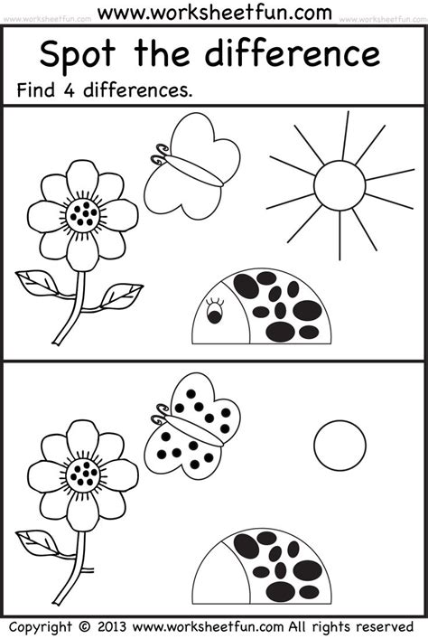 Find The Difference Worksheet For Preschool