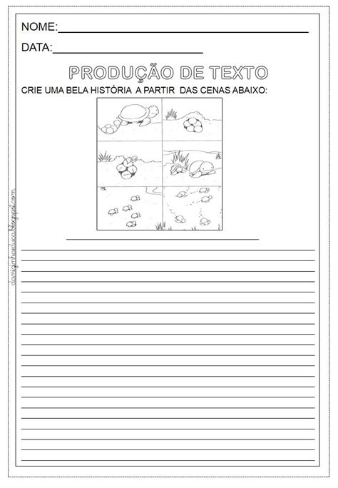 Jogos De Produção De Texto Para Imprimir - Atividades de Produção de Texto para imprimir - Crie uma bela história