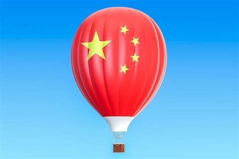 Premium Photo Hot Air Balloon With China Flag D Rendering