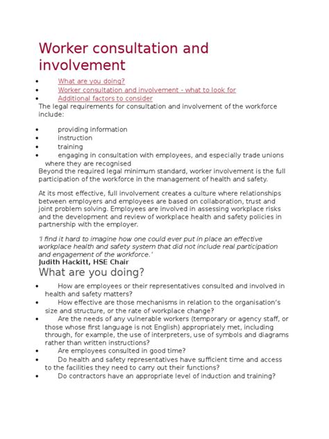 enhancing worker involvement  safety  occupational safety