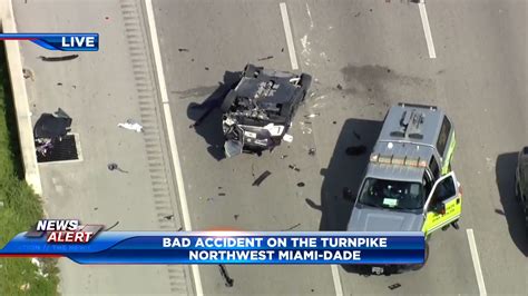 Rollover Crash On Florida Turnpike Leads To Traffic Delays In Nw Miami