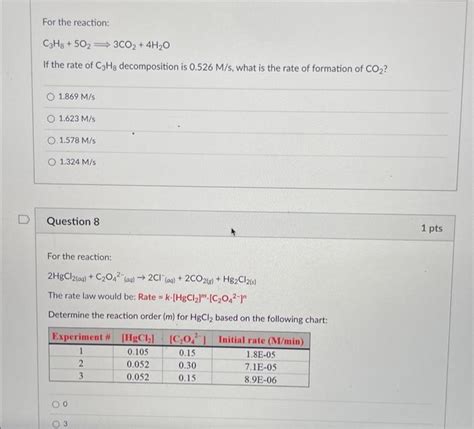 Solved For The Reaction C H O Co H O If The Rate Of Chegg