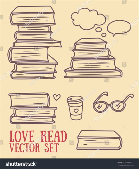 Set Doodle Icons Books Vector Illustration стоковая векторная графика