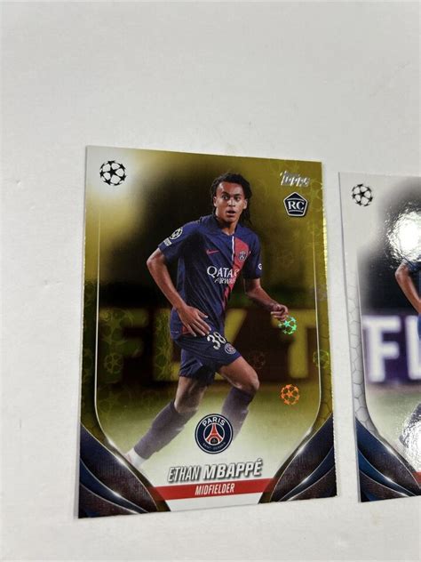 2023 24 TOPPS UEFA CLUB COMPETITIONS ETHAN MBAPPE RC STARBALL PSG