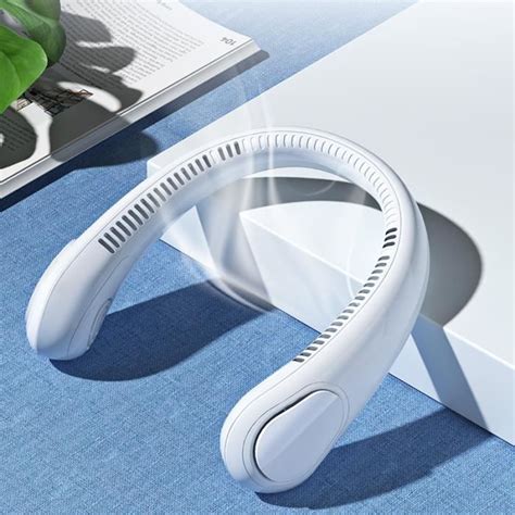 Blanc Cafele Usb Cou Ventilateur Mah Rechargeable Portable Mini