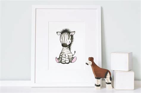 Personalised Newborn Zebra Baby Picture Framed Medium 12x10 Print