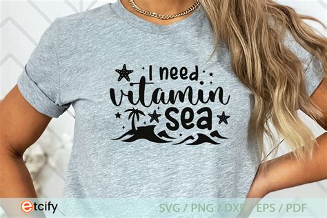 I Need Vitamin Sea Svg Graphic By Etcify Creative Fabrica