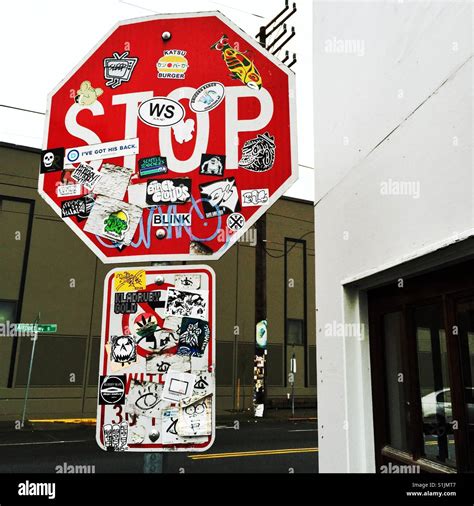 Stop sign stickers hi-res stock photography and images - Alamy