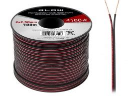 OFC Luidsprekerkabel 2 X 2 50 Mm Transparant Rood Op Rol 100 Meter