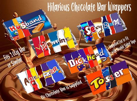 Hilarious Funny Chocolate Bar Wrapper Keyring Keychain Etsy