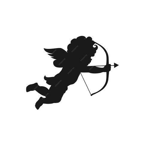 Silhouette De Cupidon Concept De La Saint Valentin Flèche De Cupidon