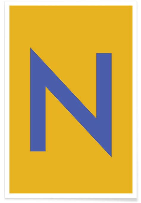 Yellow Letter N Poster Juniqe