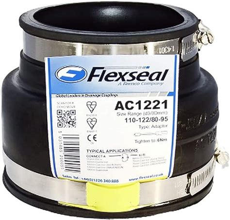 Flexseal Fernco Ac1221 Adaptateur 11012280 95 Mm Epdm Flexible De