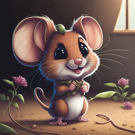 Illuatration De Dessin Anim Mignon De Souris Pr Sentant Vecteur Premium