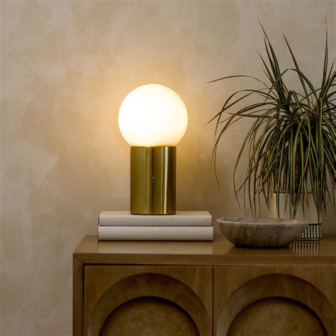 Brightech Kai In Modern Led Bedside Globe Table Lamp With Built In