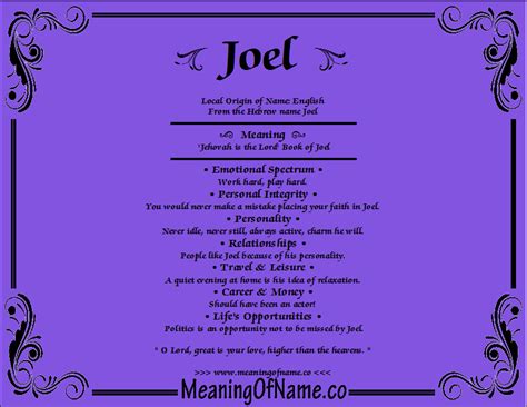 Joel - Meaning of Name