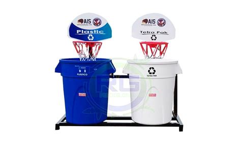 Punto EcolÓgico Tipo Basquetbol Con 2 Basureros Cod 114 Basureros Para Reciclaje Y Puntos