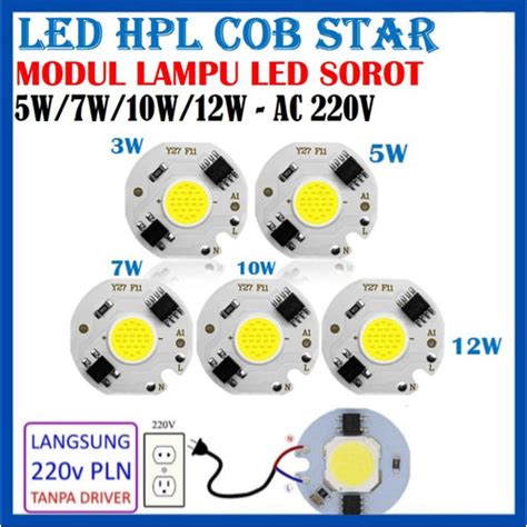 Jual Cob Star V W W W Led Putih White Lampu Pln Ac Super Terang