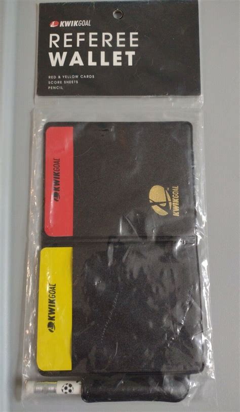 Kwik Goal Referee Wallet W Red Yellow Card Pencil Score Sheets 15b501