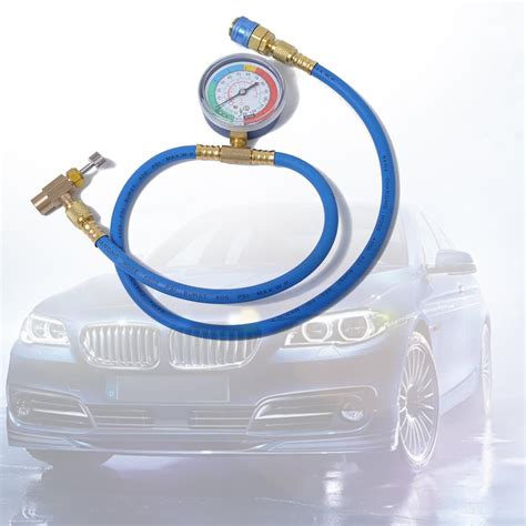 Yucurem Car Ac Air Conditioning R134a Refrigerant Recharge Hose W Pressure Gauge