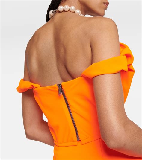 Sunday Off Shoulder Cr Pe Corset Top In Orange Vivienne Westwood