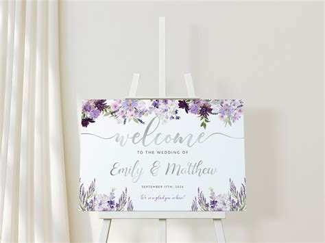 Lavender Welcome Sign Wedding Welcome Sign Template - Etsy