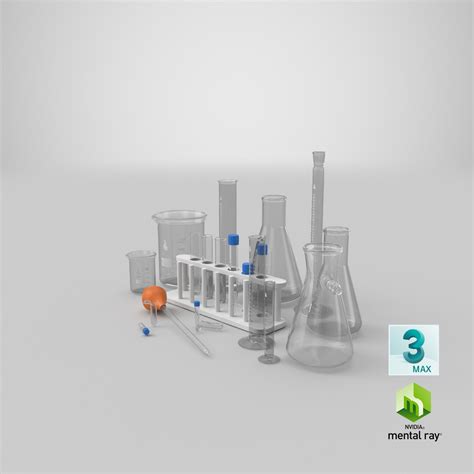 3d Model Set Lab Glassware Beakers