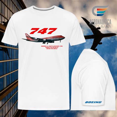 Camiseta con Diseño de Avión Boeing 747 Aerolínea Avianca