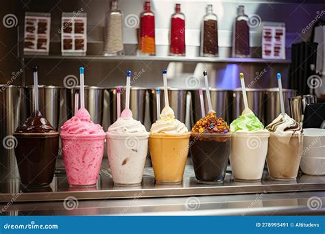 milkshake bar   variety  toppings  syrups  choose