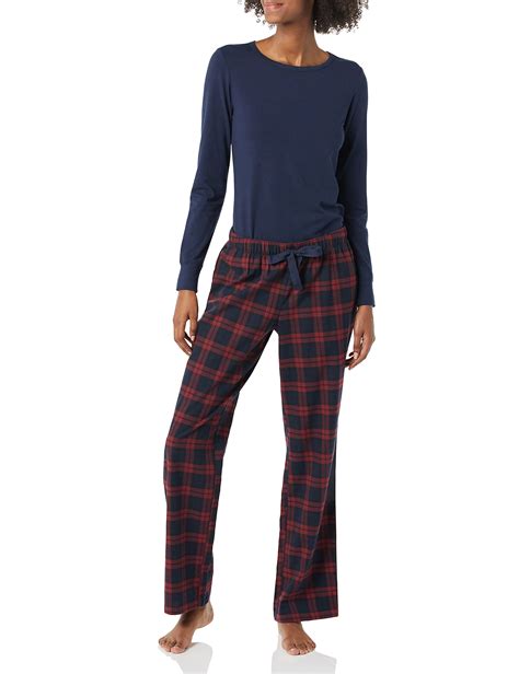 Amazon Essentials Womens Lightweight Flannel Pant And Long Sleeve T