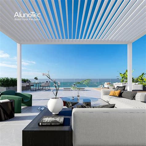 Alunotec Customized Louver Roof System Waterproof Pergola Garden