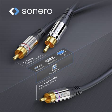 Sonero Premium Koaxiales Cinch Audio Y Kabel Y Kabel Mit Cinch